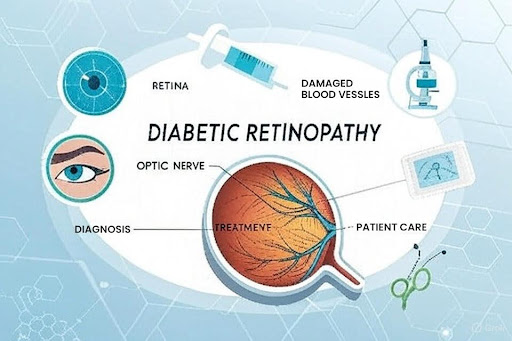 Patient undergoing phaco sutureless cataract surgery with foldable lens implant at Susanjeevani Hospital